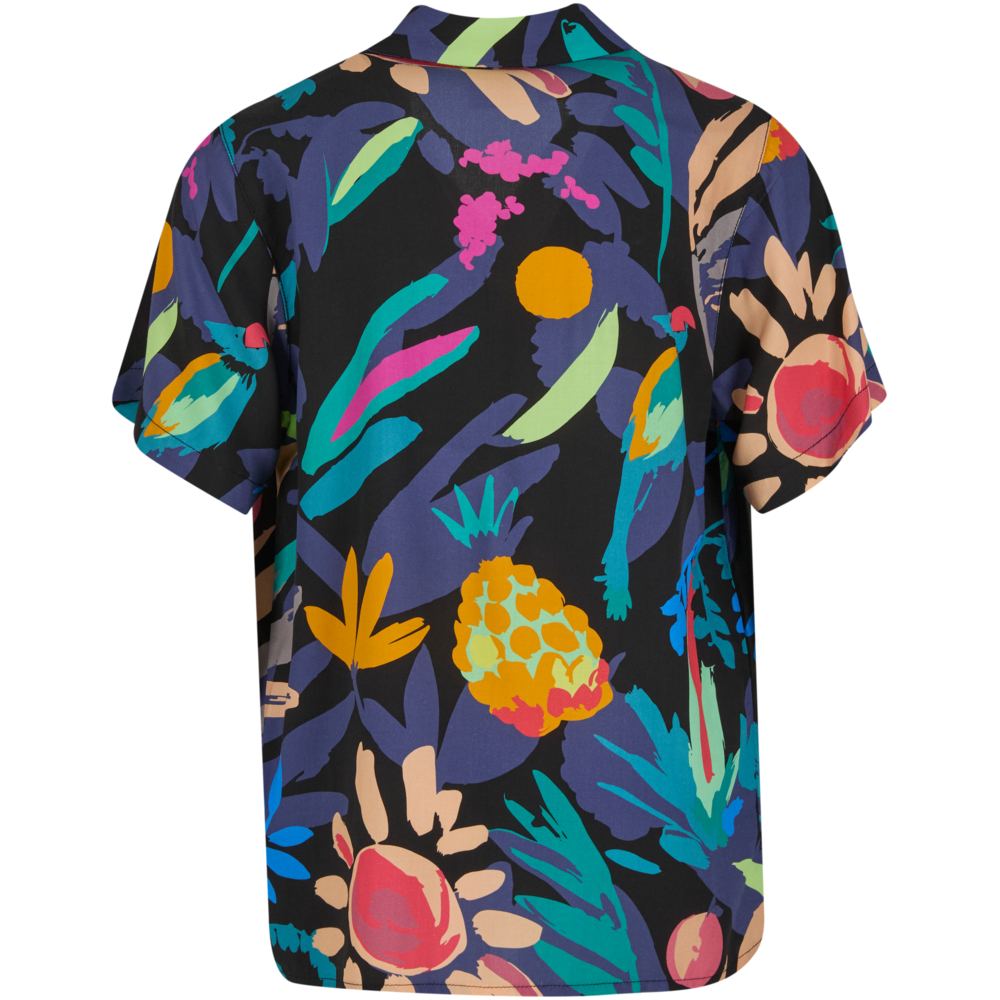 Urban Classics - Viscose All Over Print Resort Shirt Kids - Black